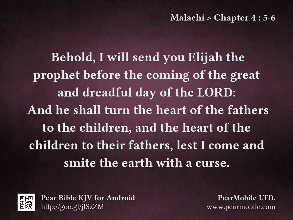 Malachi, Chapter 4:5-6